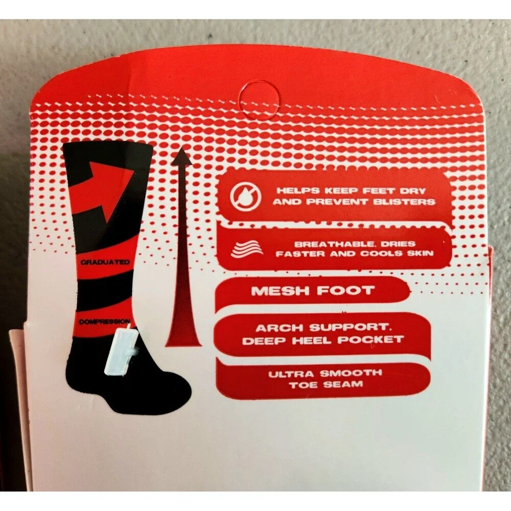 PRO FEET Compression Socks Sz. S (7-9) Black - 2 Pairs Made In USA